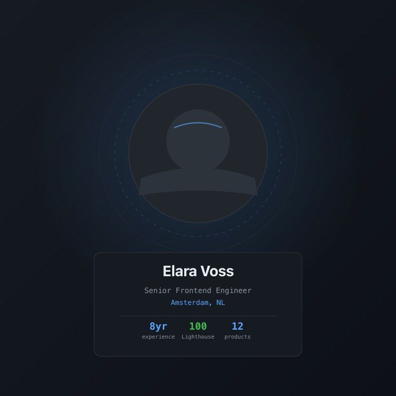 Elara Voss — Senior Frontend Engineer